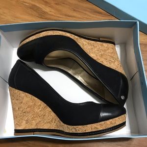 ANTONIO MELANI BLACK WEDGED HEELS